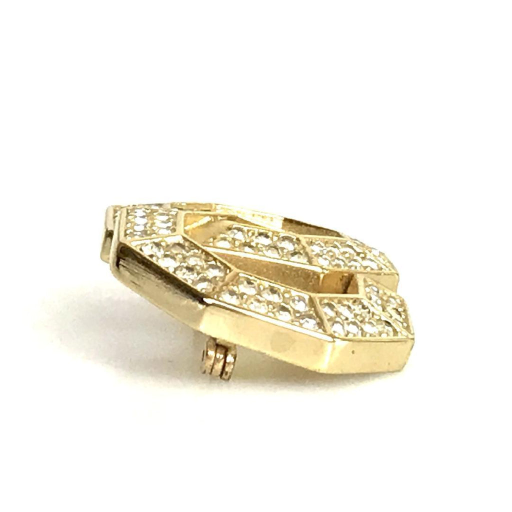 Dior Brooch Gold Logo Rhinestone — view 7