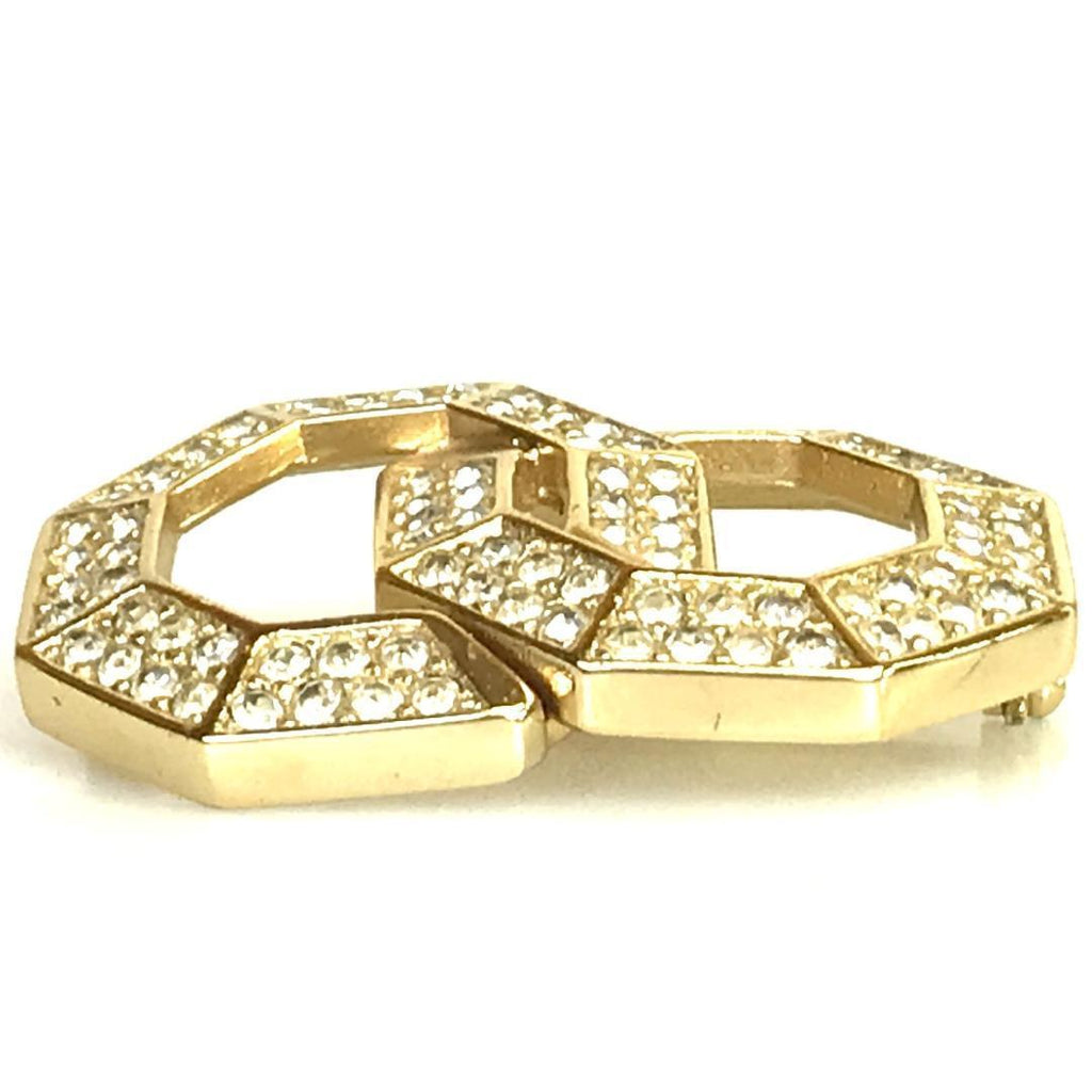 Dior Brooch Gold Logo Rhinestone — view 8