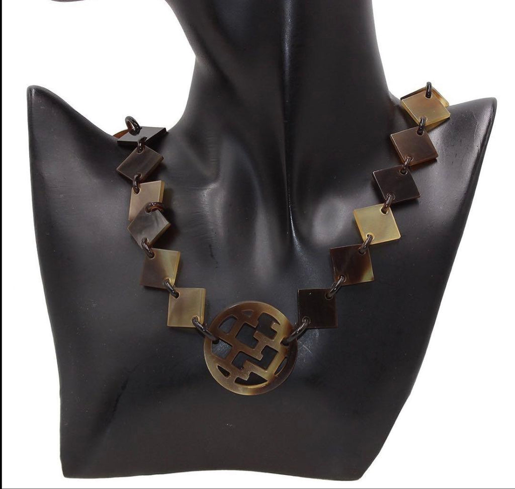 Hermes Diva Buffalo Horn Long Necklace