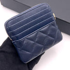 Chanel Quilted Caviar Leather Coin Case Card Holder CC Logo — view 2