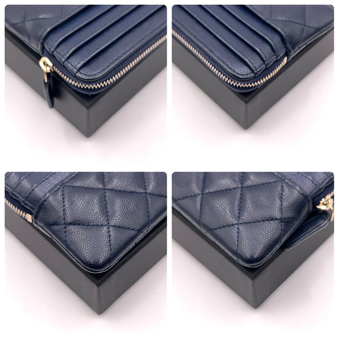Chanel Quilted Caviar Leather Coin Case Card Holder CC Logo — view 7