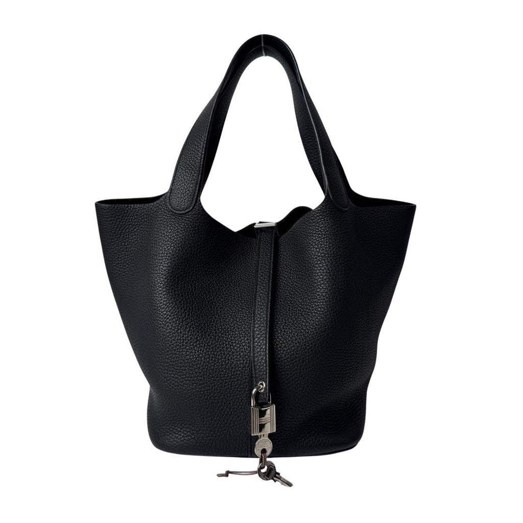 Hermes Picotin Lock MM Noir Black Taurillon Clemence Handbag — view 2