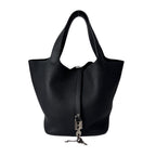 Hermes Picotin Lock MM Noir Black Taurillon Clemence Handbag — view 2