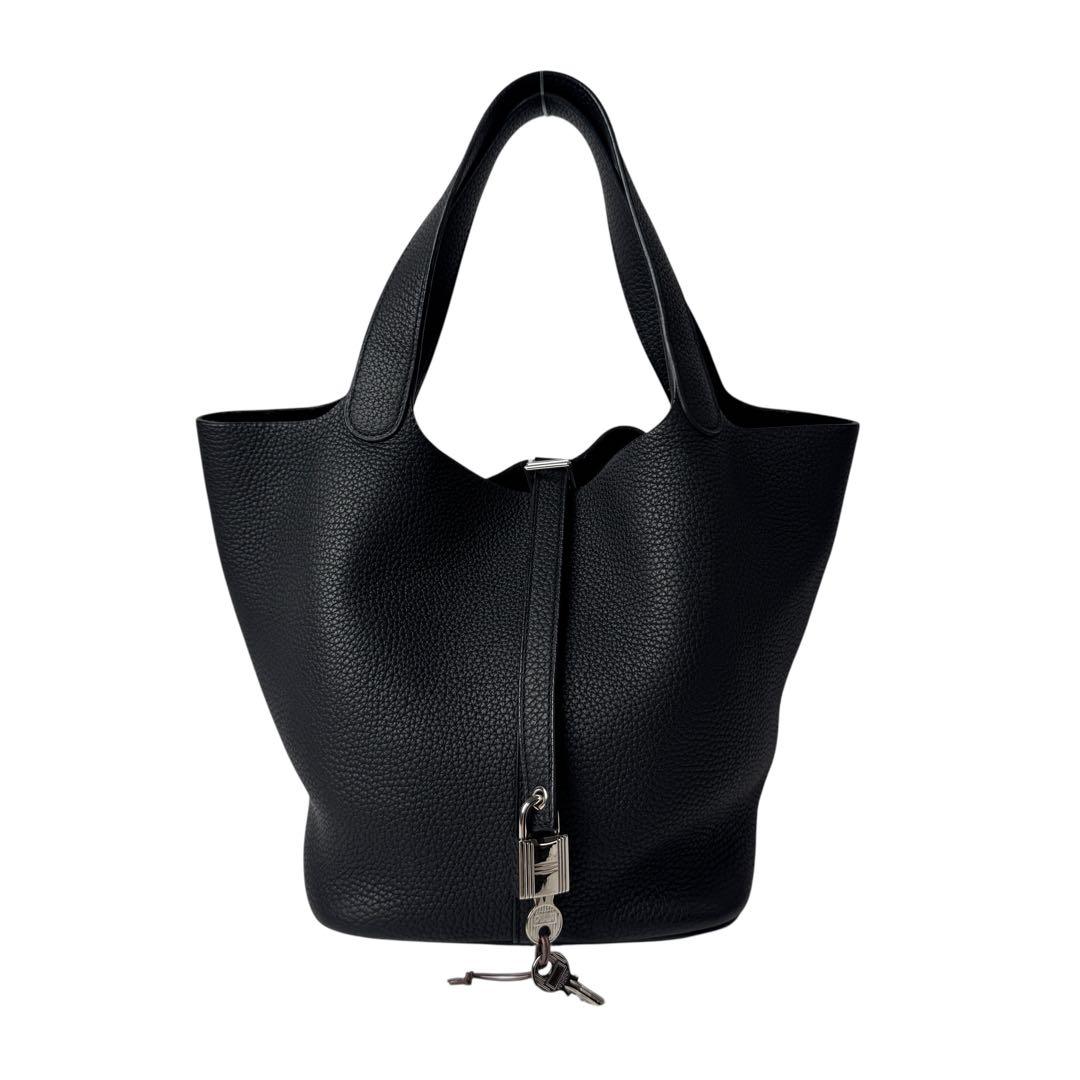 Hermes Picotin Lock MM Noir Black Taurillon Clemence Handbag — view 2