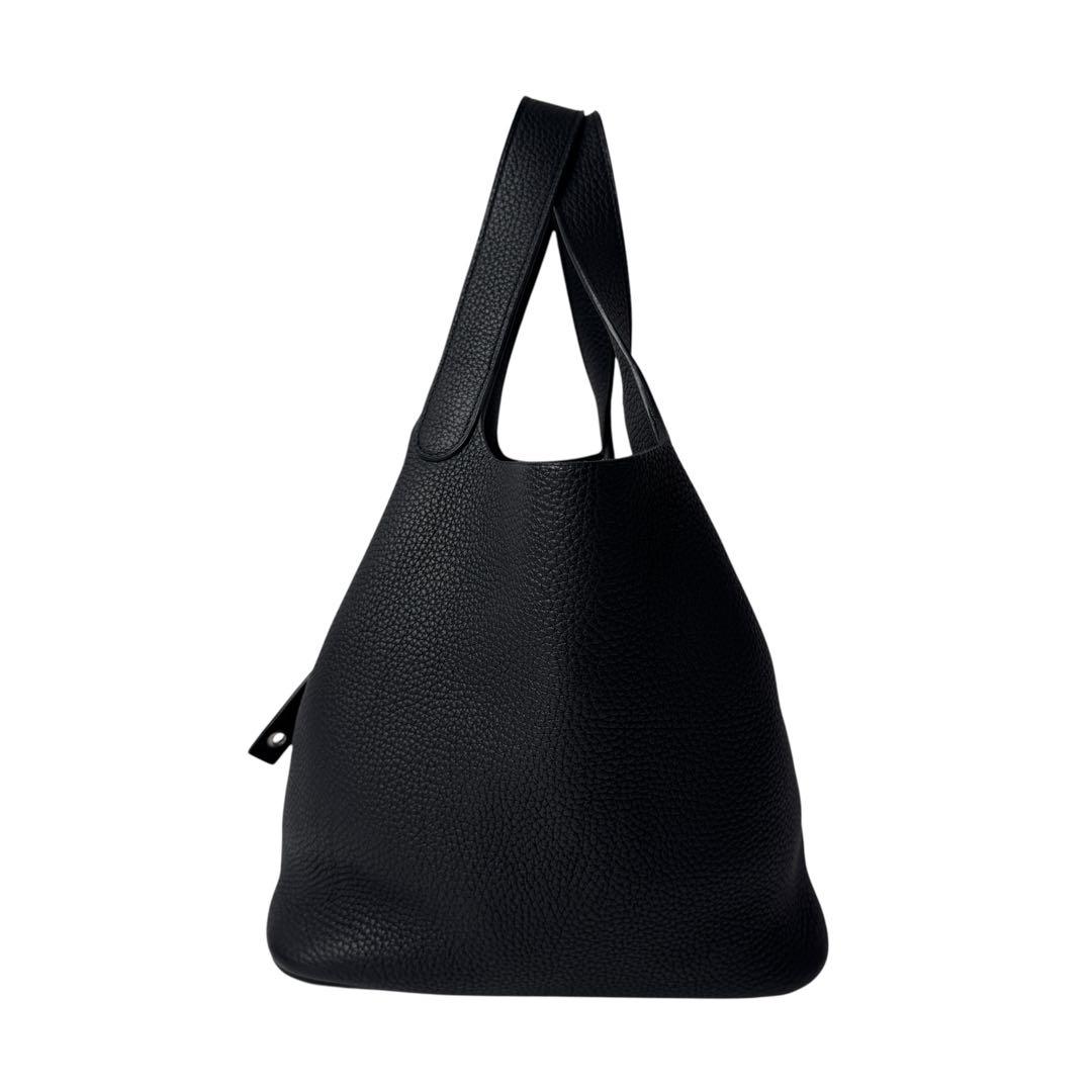 Hermes Picotin Lock MM Noir Black Taurillon Clemence Handbag — view 4