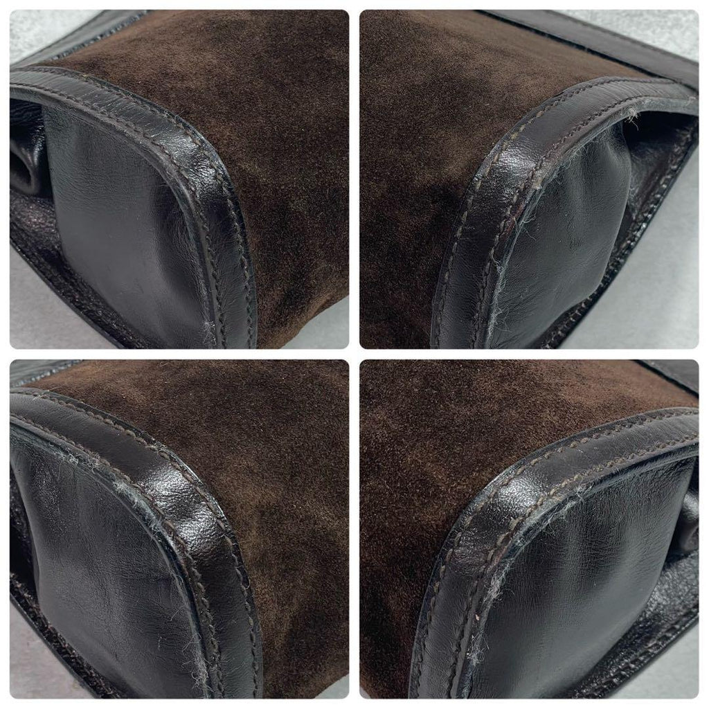 Gucci Sherry Line Clutch Suede Brown Leather — view 8