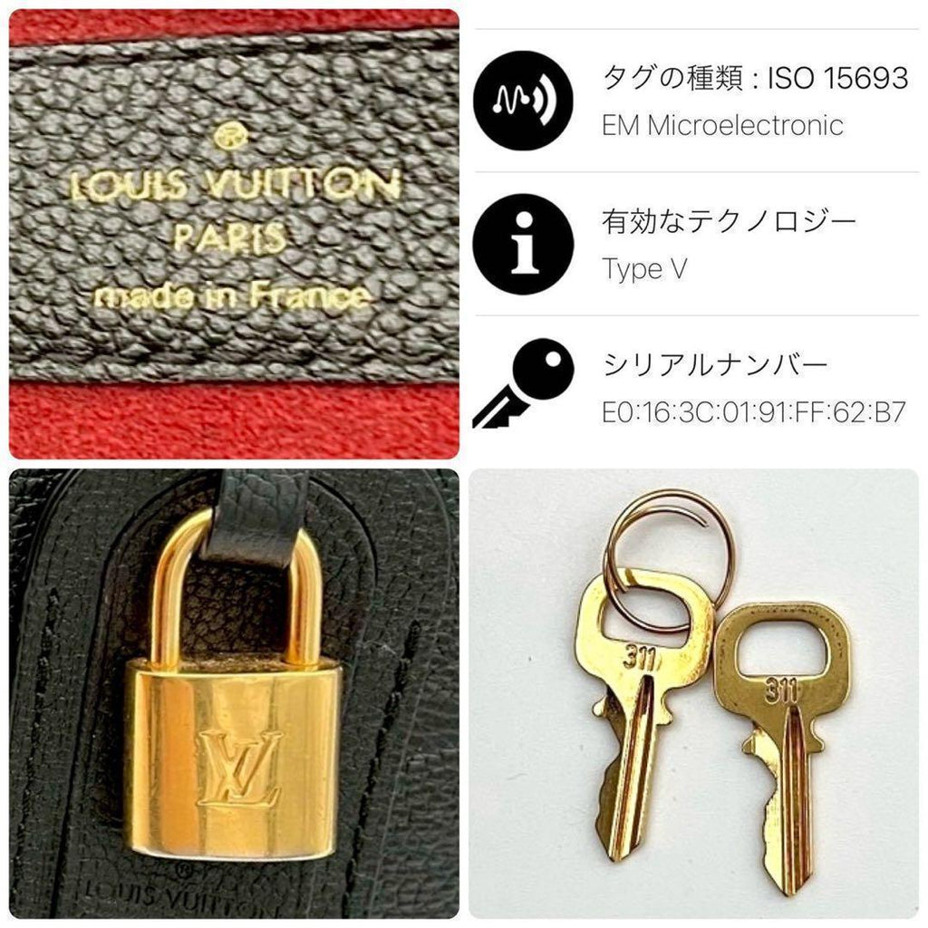 Louis Vuitton Monogram Empreinte Grand Palais MM Black Leather Handbag — view 9