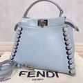Fendi Mini Peekaboo Leather 2-Way Handbag Blue