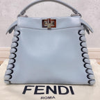 Fendi Mini Peekaboo Leather 2-Way Handbag Blue — view 3