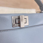 Fendi Mini Peekaboo Leather 2-Way Handbag Blue — view 8