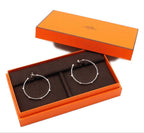 Hermes Cles All Mini Cle Medalle Hoop Earrings — view 2