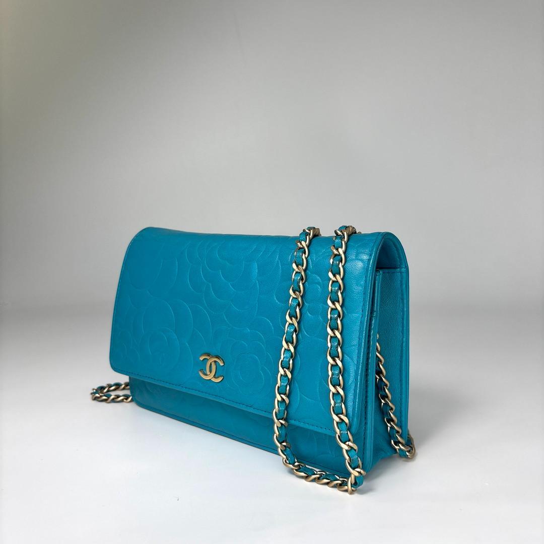 Chanel Super Camellia Leather Chain Wallet Shoulder Bag — view 2