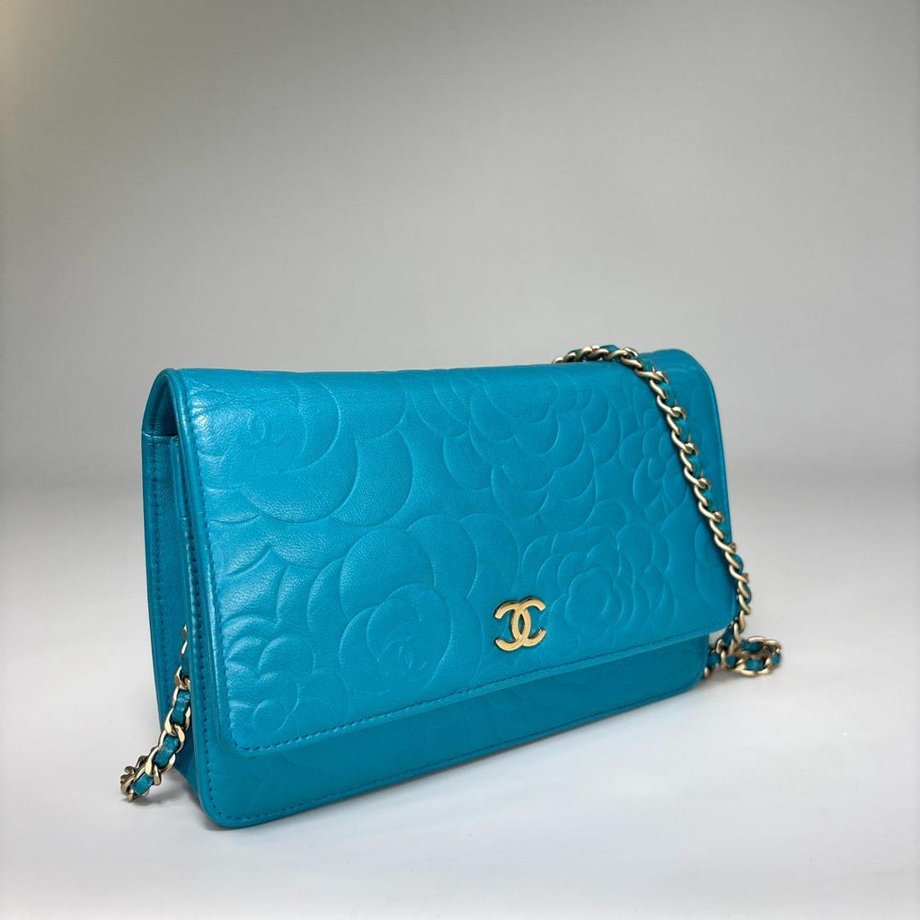 Chanel Super Camellia Leather Chain Wallet Shoulder Bag — view 3