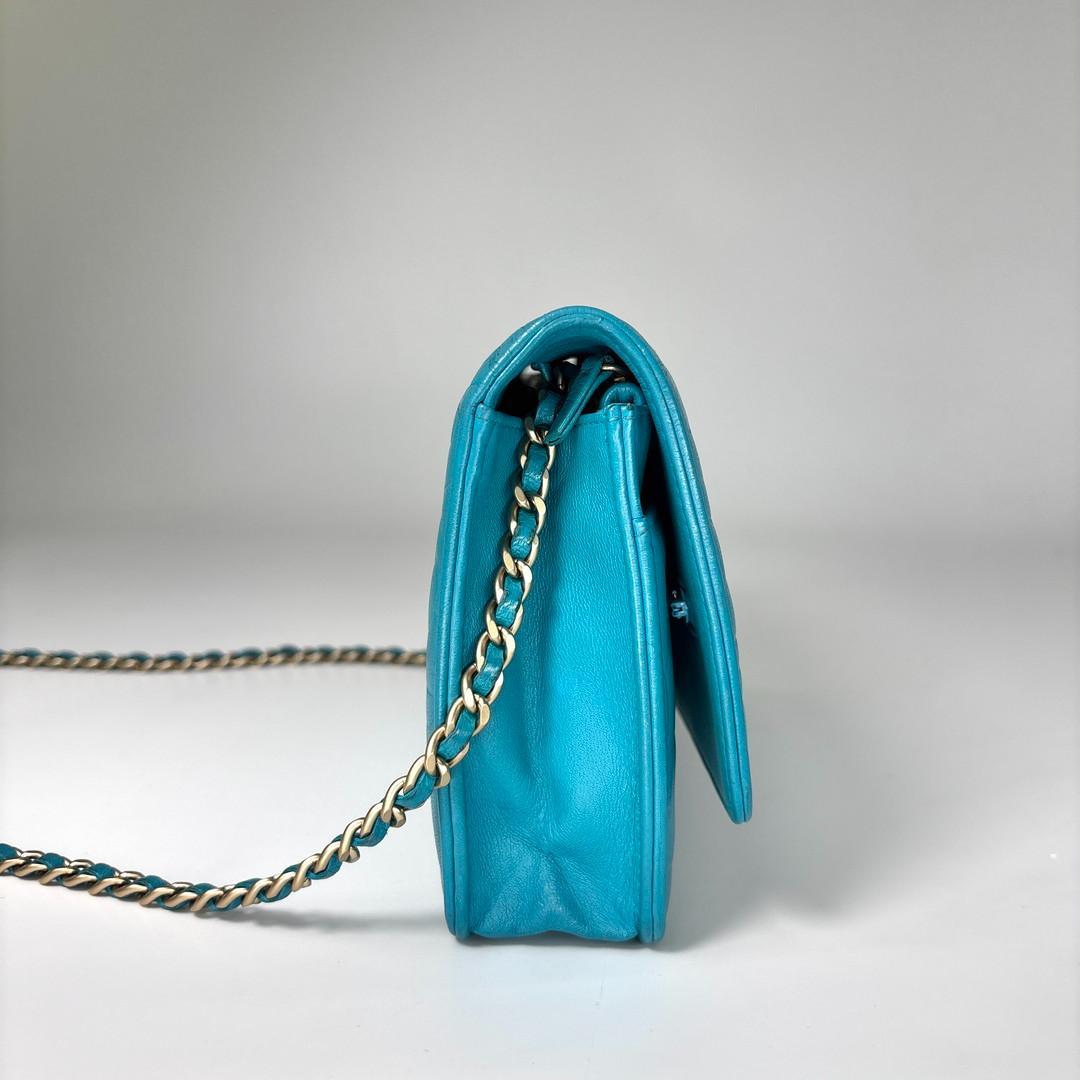 Chanel Super Camellia Leather Chain Wallet Shoulder Bag — view 4