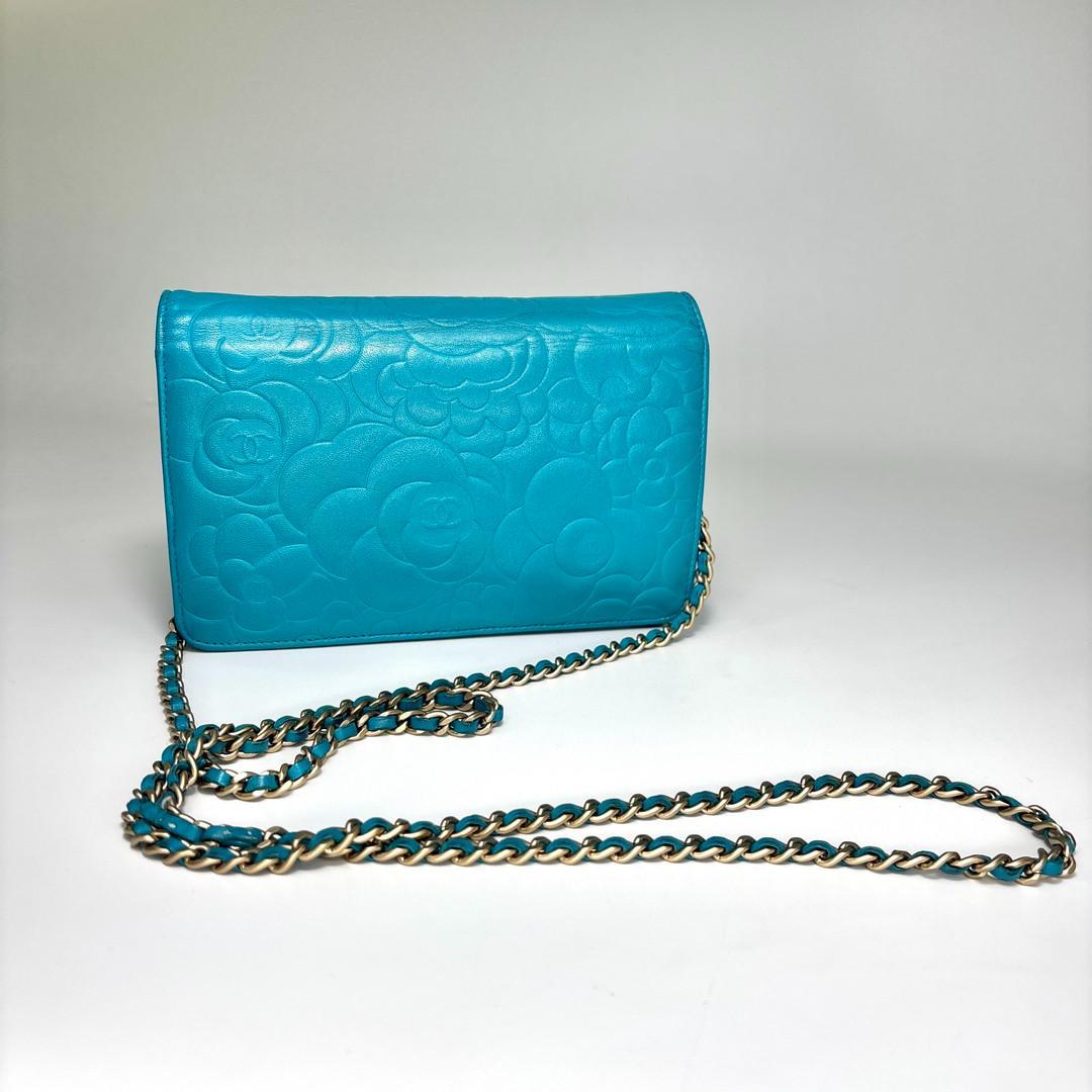 Chanel Super Camellia Leather Chain Wallet Shoulder Bag — view 5
