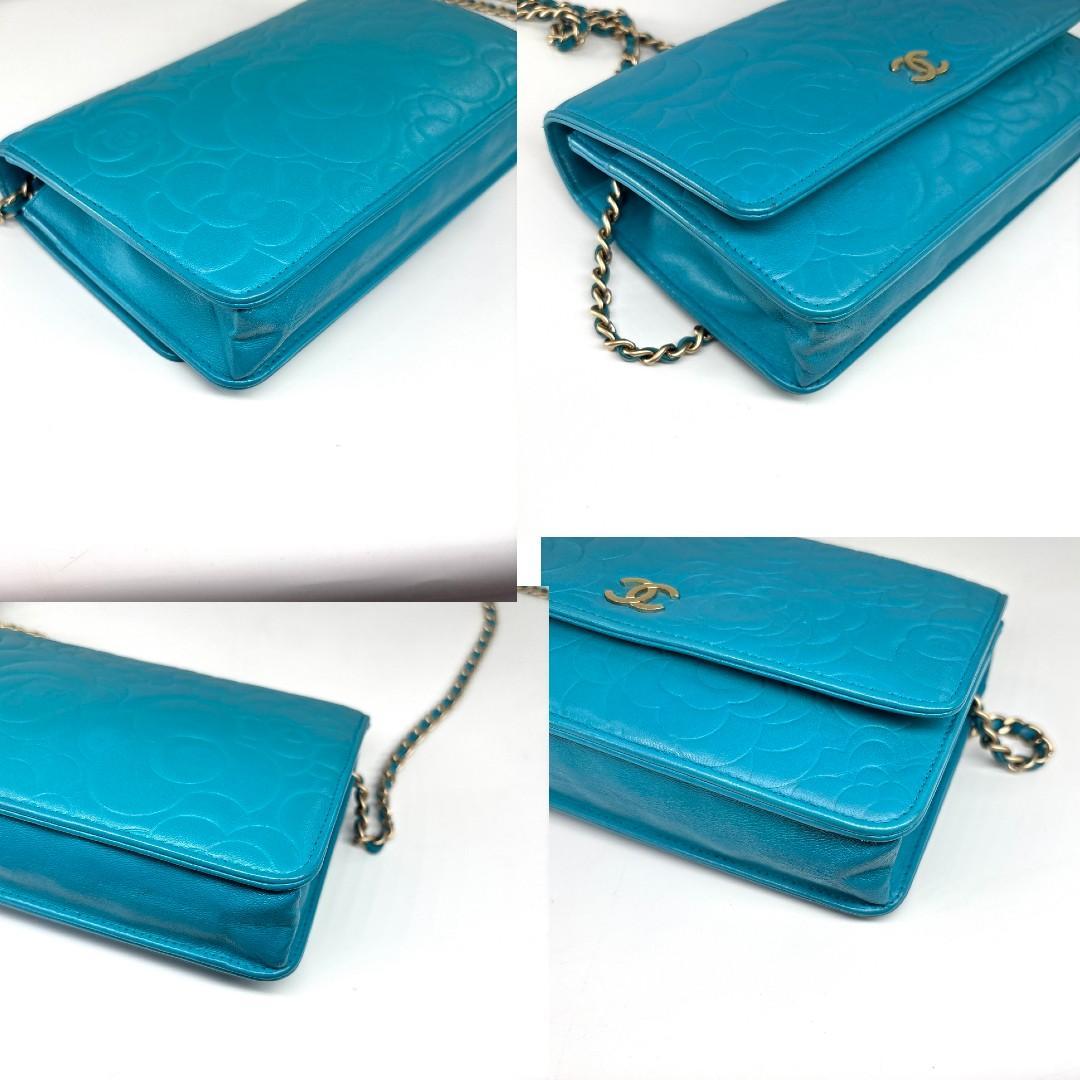 Chanel Super Camellia Leather Chain Wallet Shoulder Bag — view 6