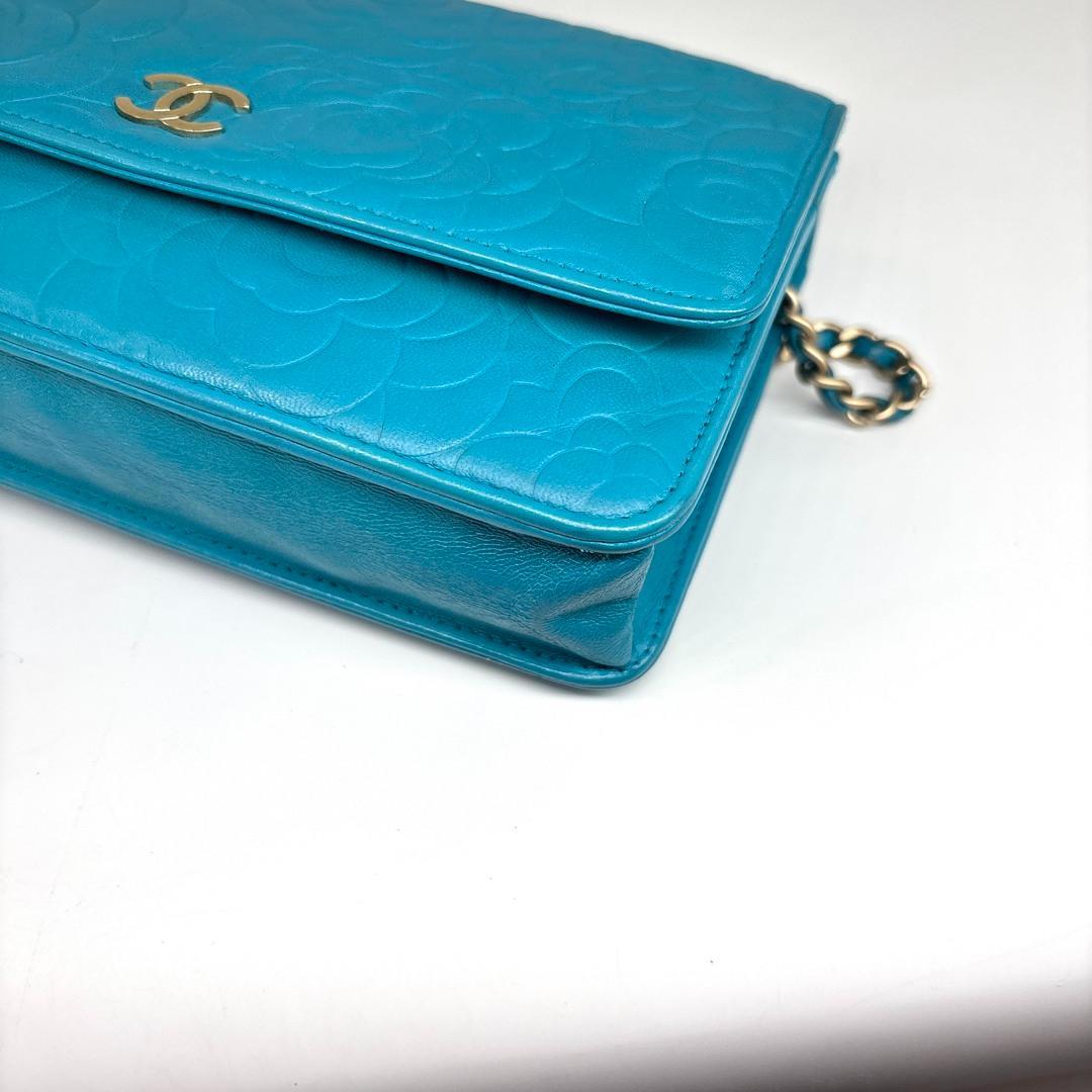 Chanel Super Camellia Leather Chain Wallet Shoulder Bag — view 7