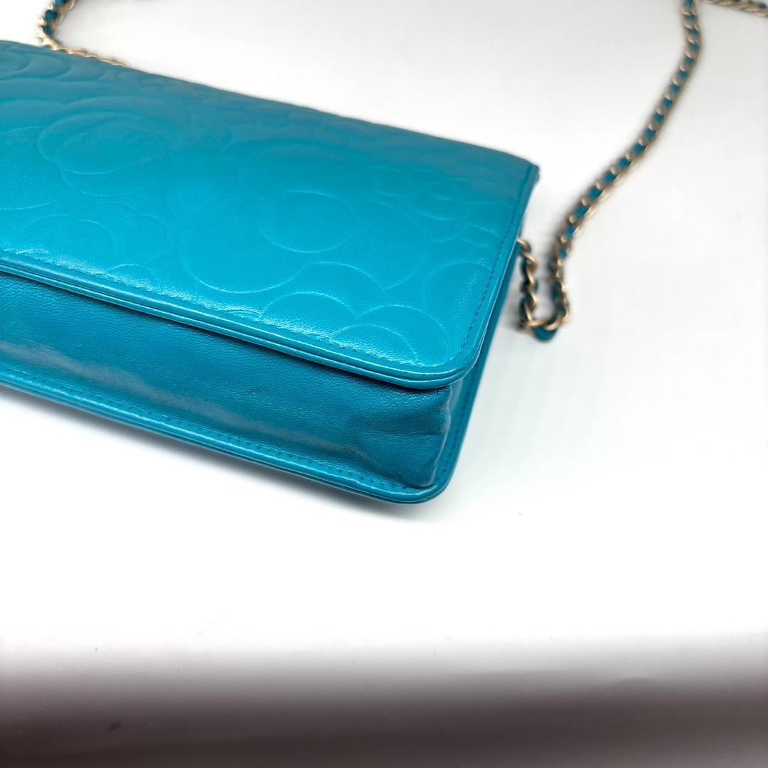 Chanel Super Camellia Leather Chain Wallet Shoulder Bag — view 8