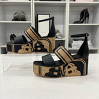 Hermes Charis Leather Wedge Sole Sandals — view 2