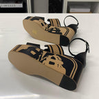 Hermes Charis Leather Wedge Sole Sandals — view 7