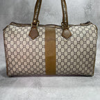 Gucci GG Boston Bag Hand Brown Leather Logo — view 3