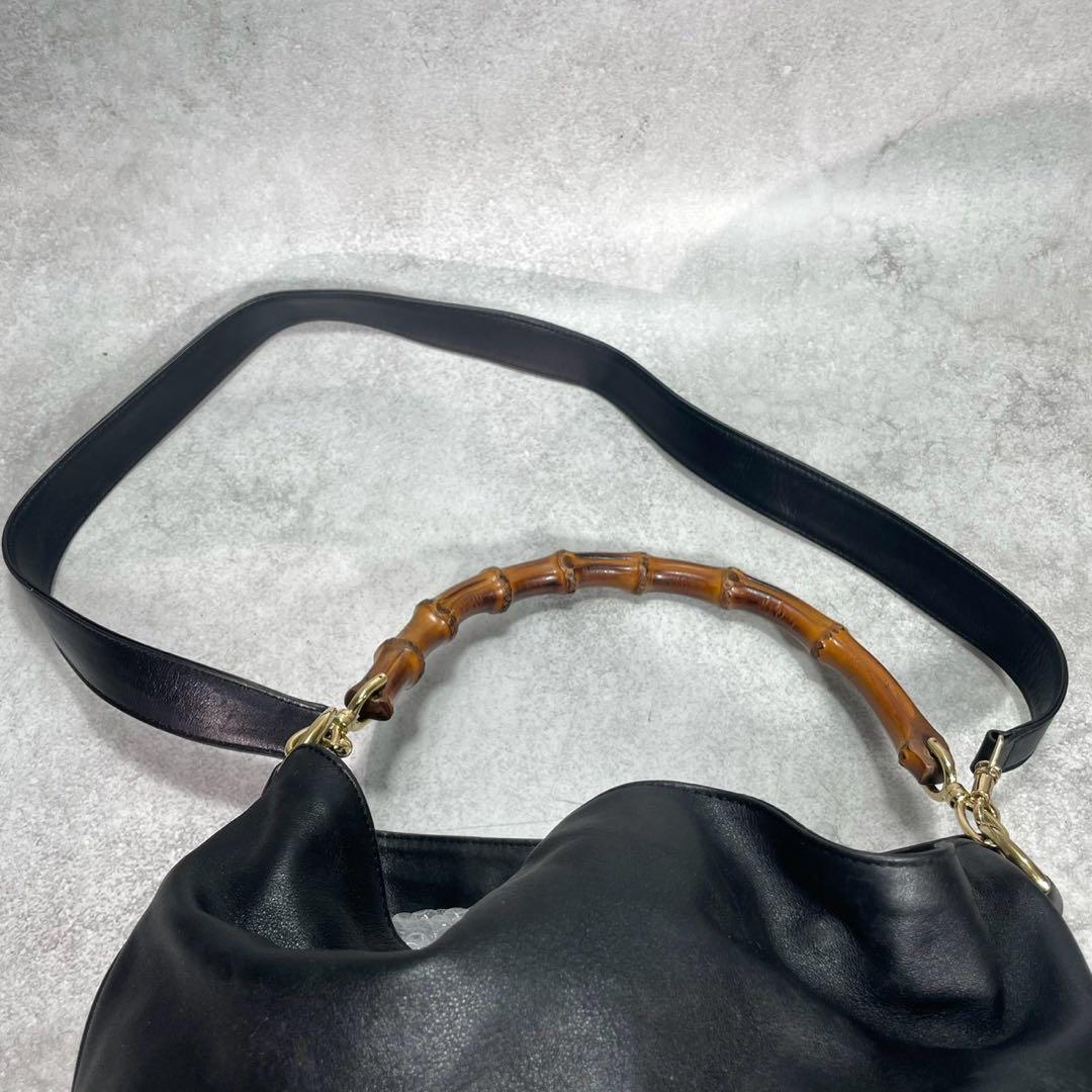 Gucci Shoulder Bag 2-Way Bamboo Black Leather — view 4
