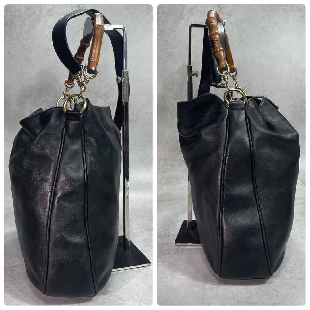 Gucci Shoulder Bag 2-Way Bamboo Black Leather — view 7