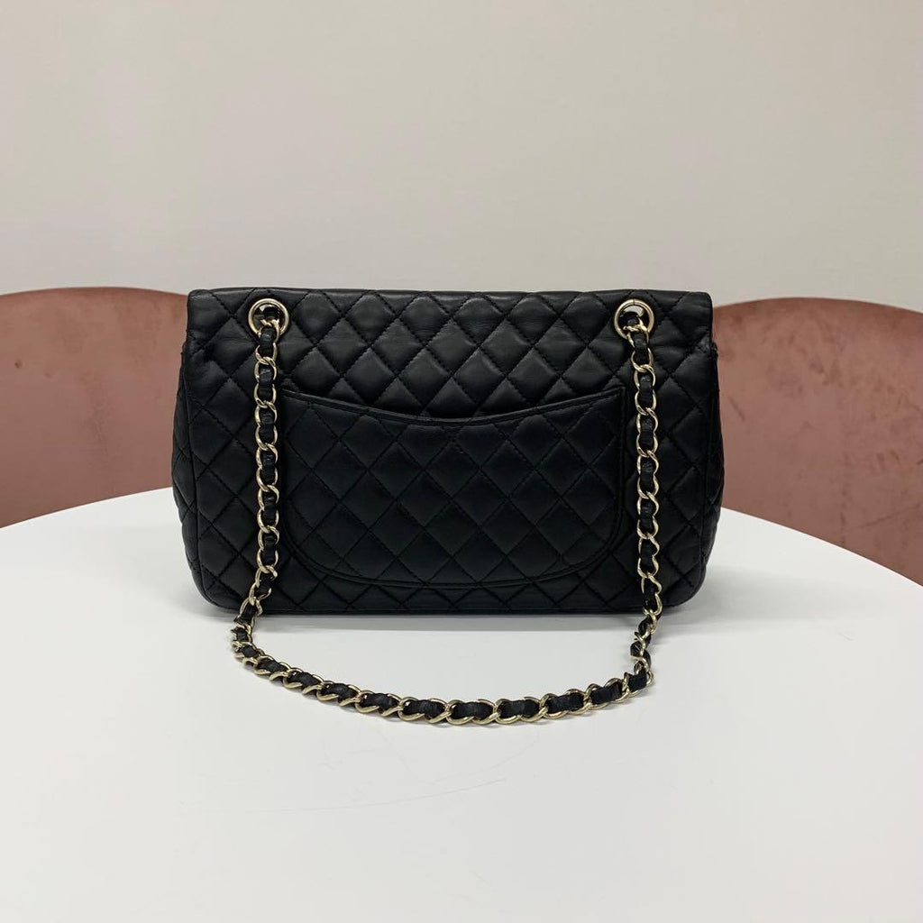 Chanel Coco Mark Quilted Lambskin Double Chain Shoulder Bag