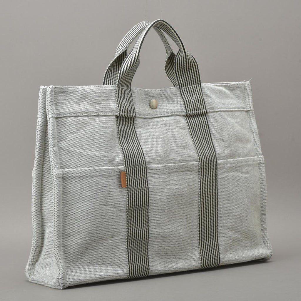 Hermes New Fourre Tout MM Tote Bag Canvas Gray Black — view 2