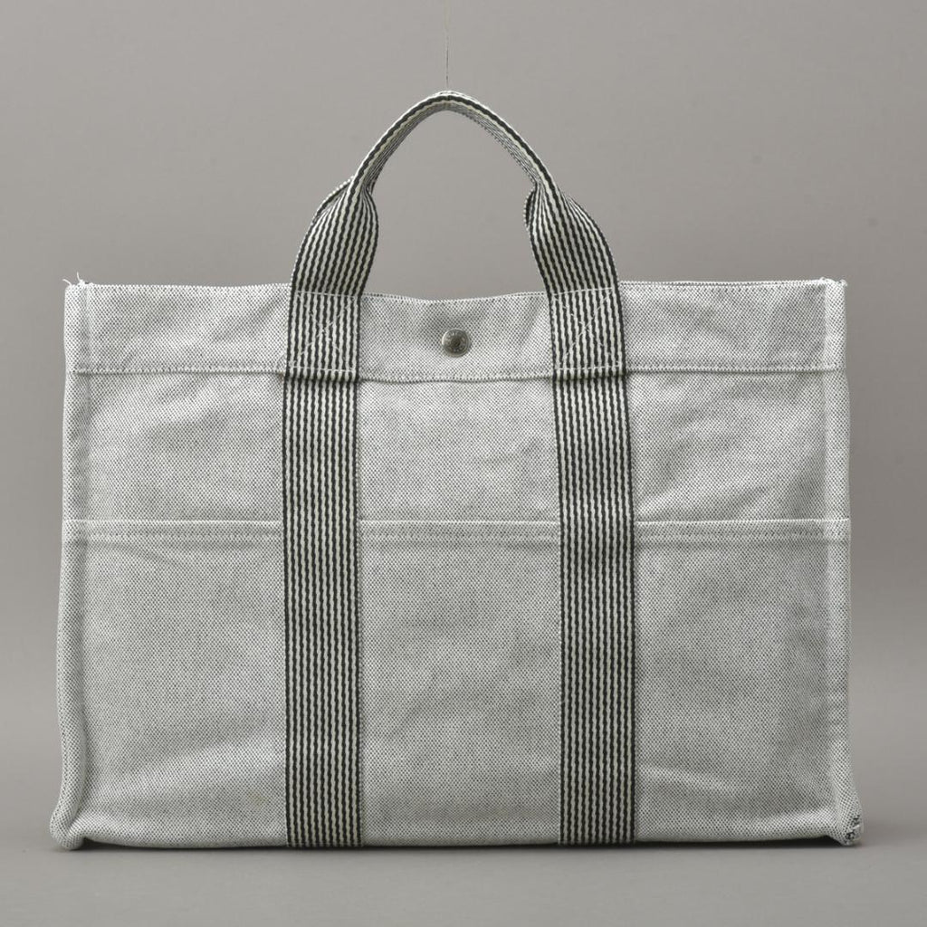 Hermes New Fourre Tout MM Tote Bag Canvas Gray Black — view 3