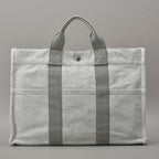 Hermes New Fourre Tout MM Tote Bag Canvas Gray Black — view 3