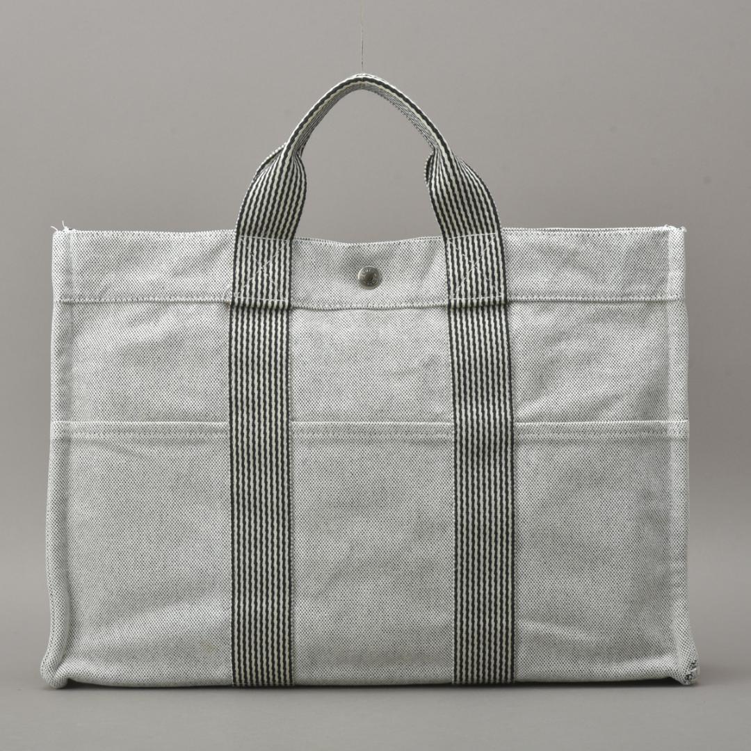 Hermes New Fourre Tout MM Tote Bag Canvas Gray Black — view 3