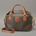 Celine Macadam Handbag 2-Way Leather Brown