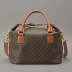 Celine Macadam Handbag 2-Way Leather Brown — view 3