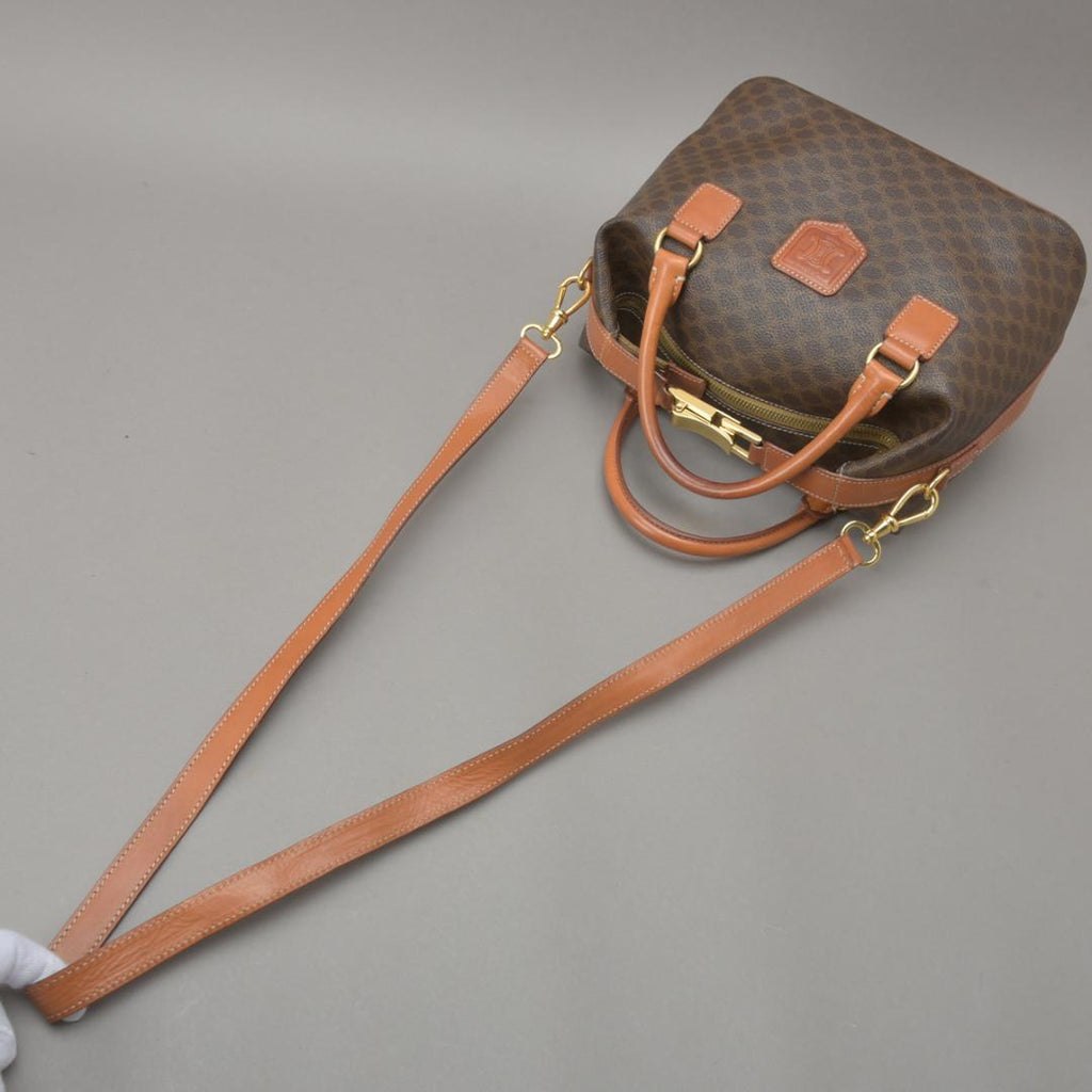Celine Macadam Handbag 2-Way Leather Brown — view 5