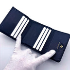 Chanel Wallet CC Logo Hook Trifold Navy — view 6