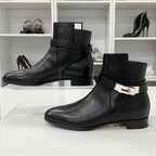 Hermes Neo Leather Kelly Hardware Short Boots Black — view 2