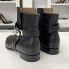 Hermes Neo Leather Kelly Hardware Short Boots Black — view 5