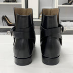 Hermes Neo Leather Kelly Hardware Short Boots Black — view 6