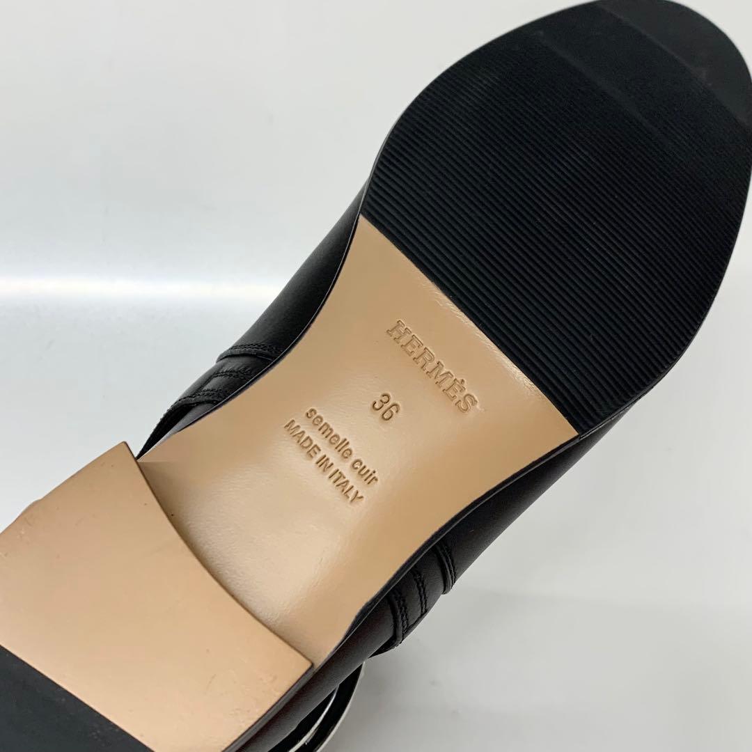 Hermes Neo Leather Kelly Hardware Short Boots Black — view 9