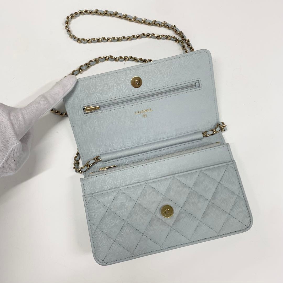 Chanel CC Logo Quilted Chain Wallet Shoulder — view 6