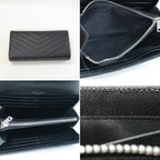 Saint Laurent Wallet Matelasse Stitch Flap Caviar — view 4