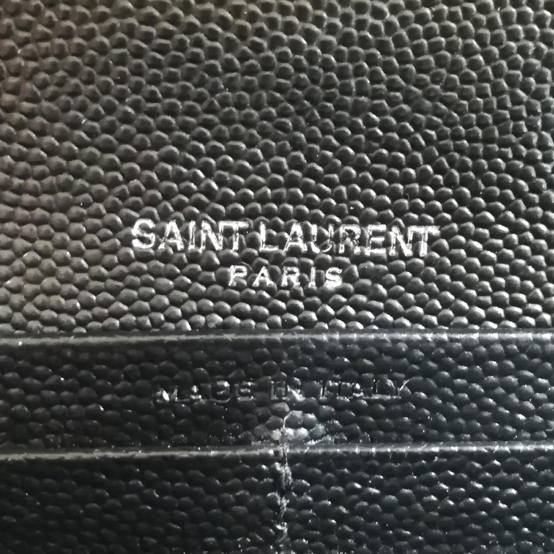 Saint Laurent Wallet Matelasse Stitch Flap Caviar — view 5
