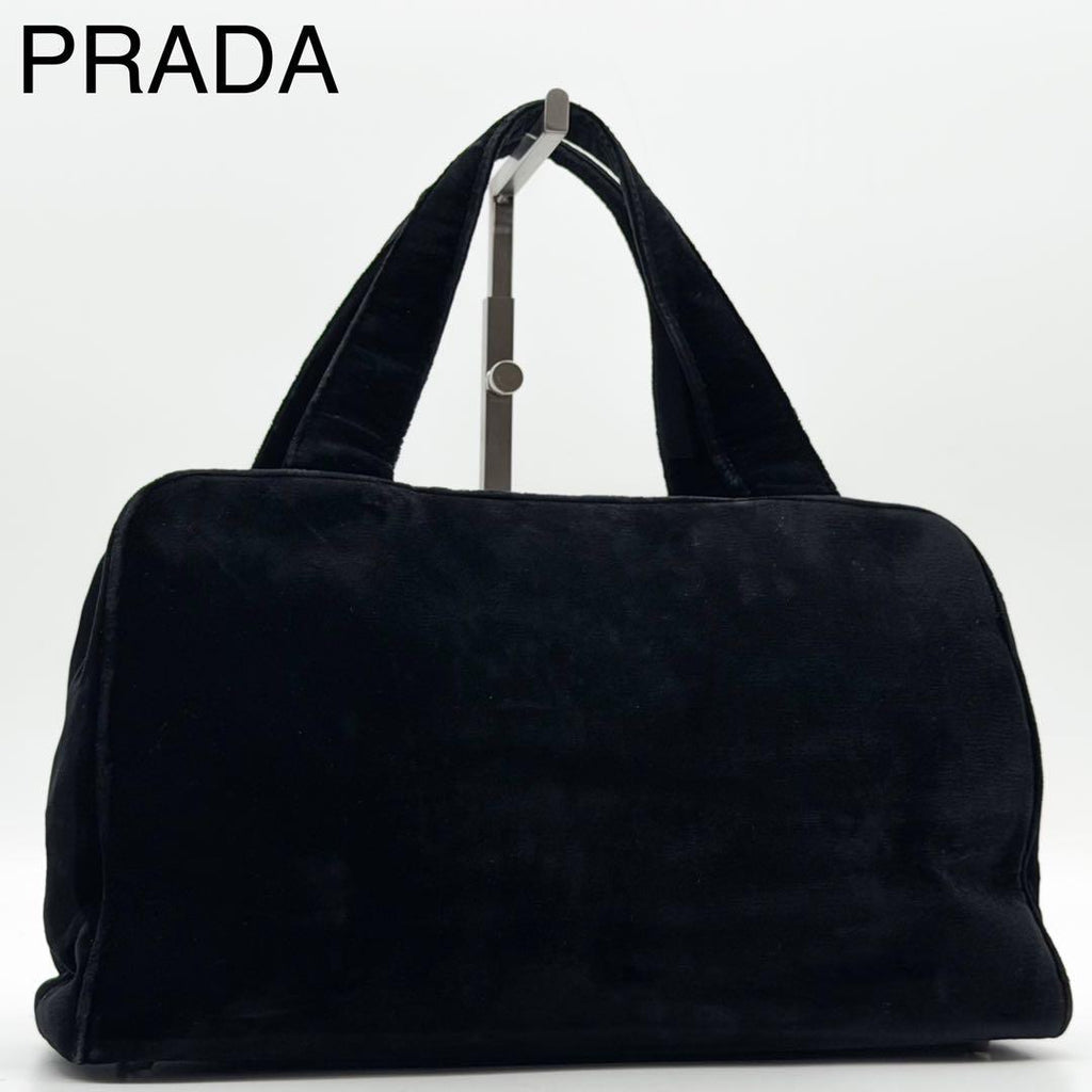 Prada Suede Handbag Velour Archive Kiss Lock