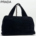 Prada Suede Handbag Velour Archive Kiss Lock