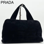 Prada Suede Handbag Velour Archive Kiss Lock