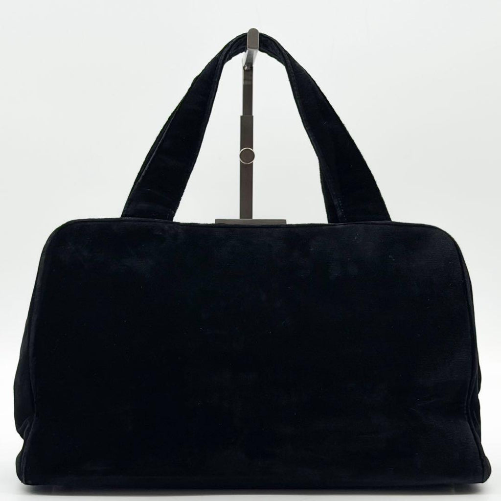 Prada Suede Handbag Velour Archive Kiss Lock — view 2