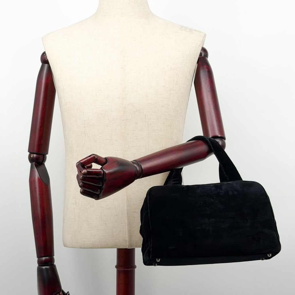 Prada Suede Handbag Velour Archive Kiss Lock — view 5