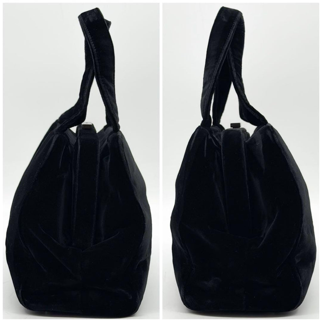 Prada Suede Handbag Velour Archive Kiss Lock — view 6