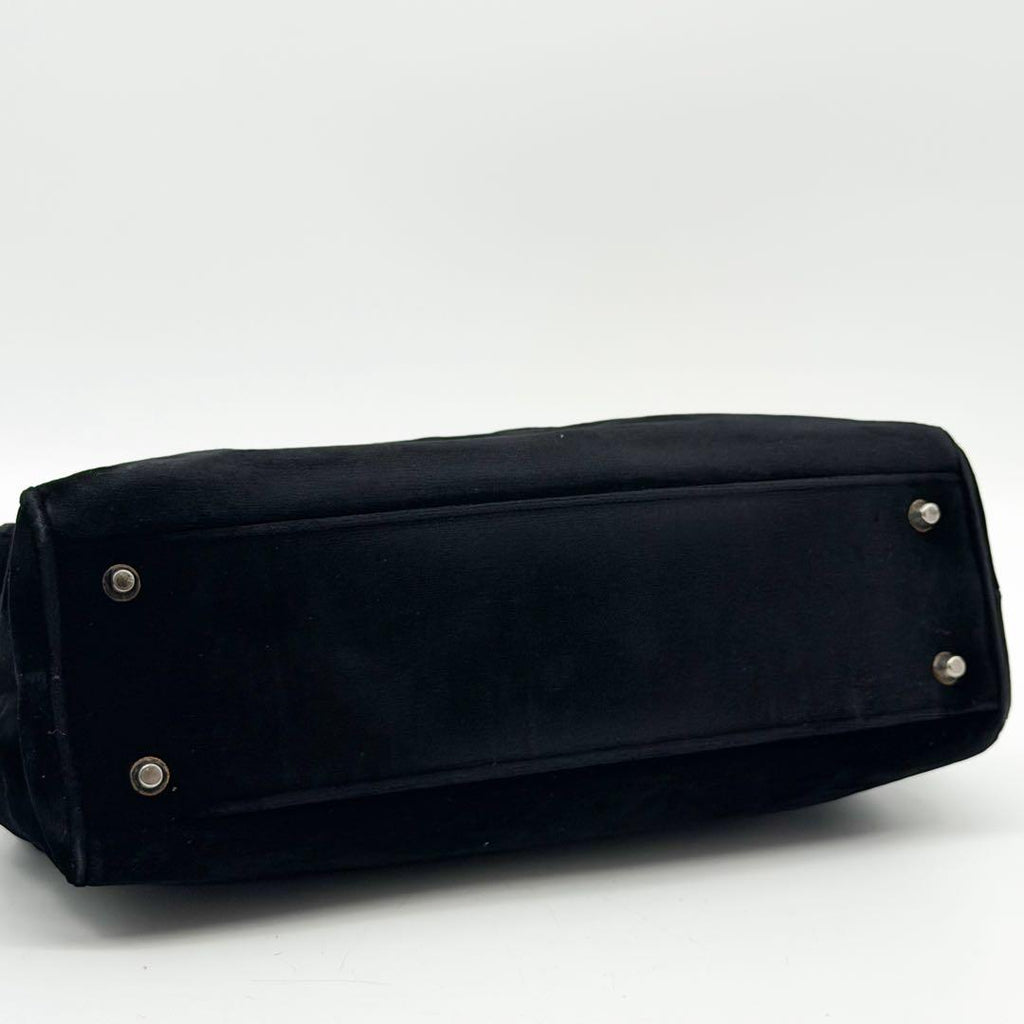 Prada Suede Handbag Velour Archive Kiss Lock — view 7